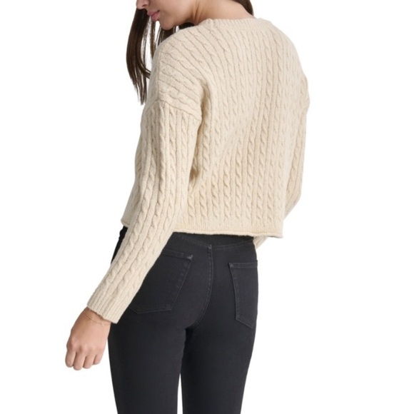 DKNY Beige Vanilla Bean Color Cable Knit Sweater - Picture 7 of 7